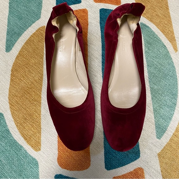 Everlane The Italian Leather Day Heel in Crimson Velvet Size 11 - Picture 2 of 8